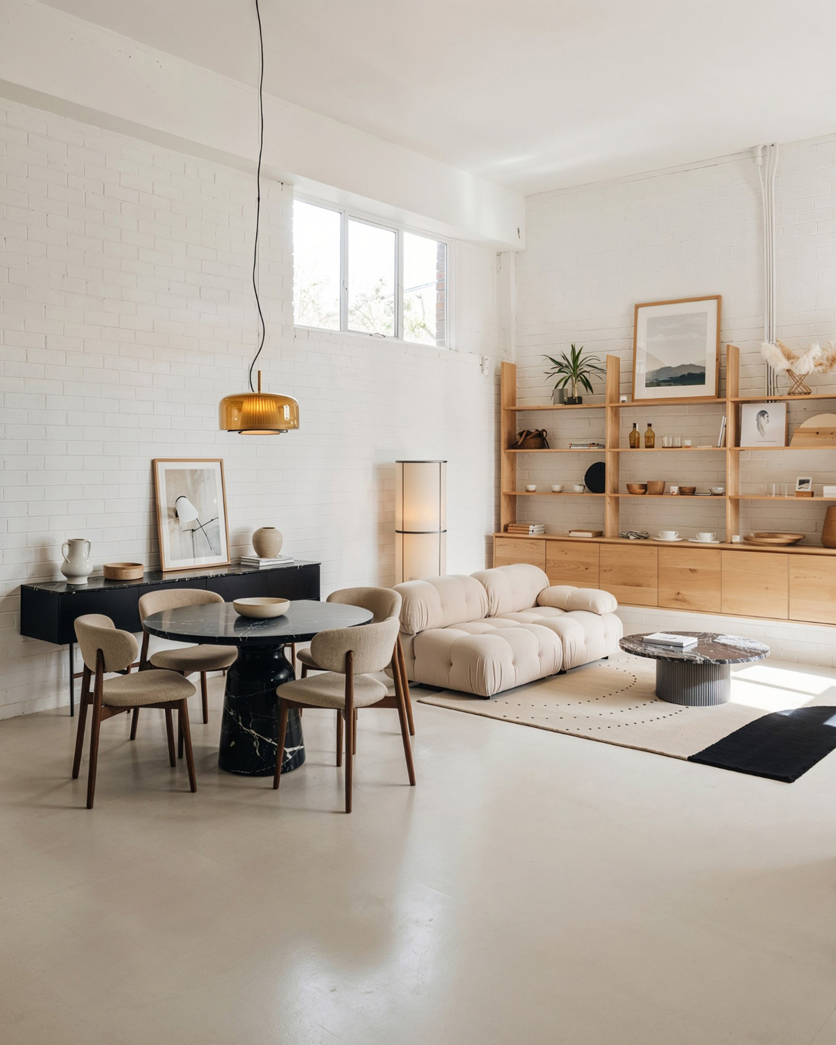 AI-generated interior inspired by design moodboard