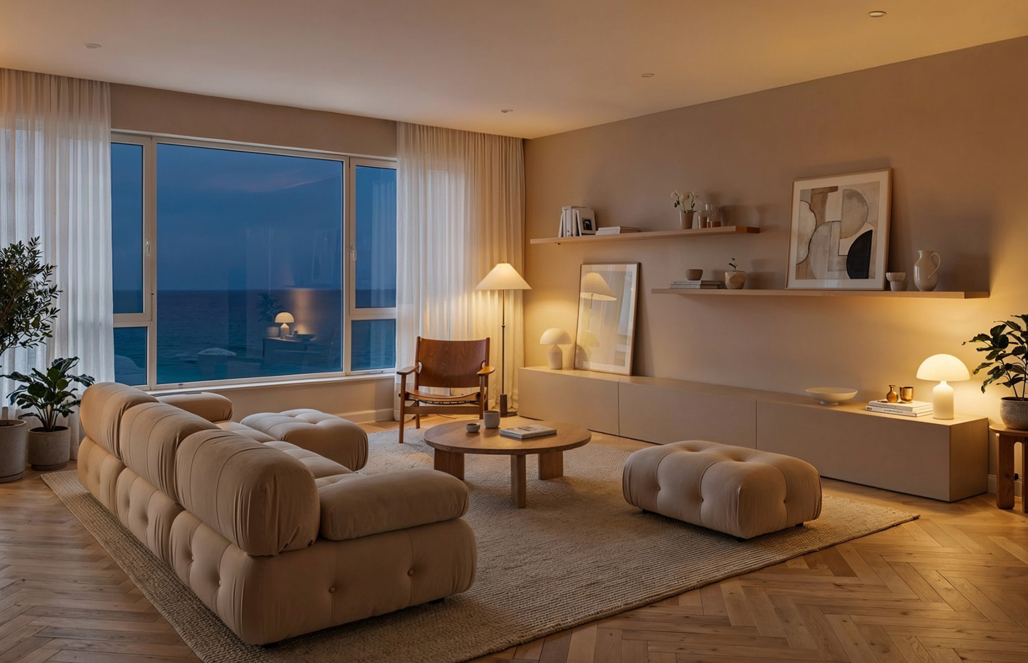 Modern architectural interior rendered with AI