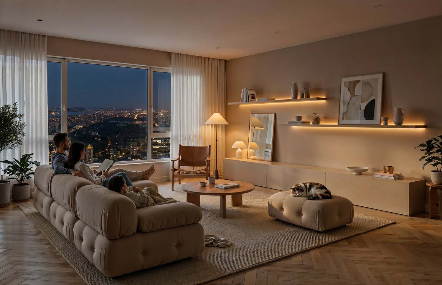 AI-generated interior render for architectural project