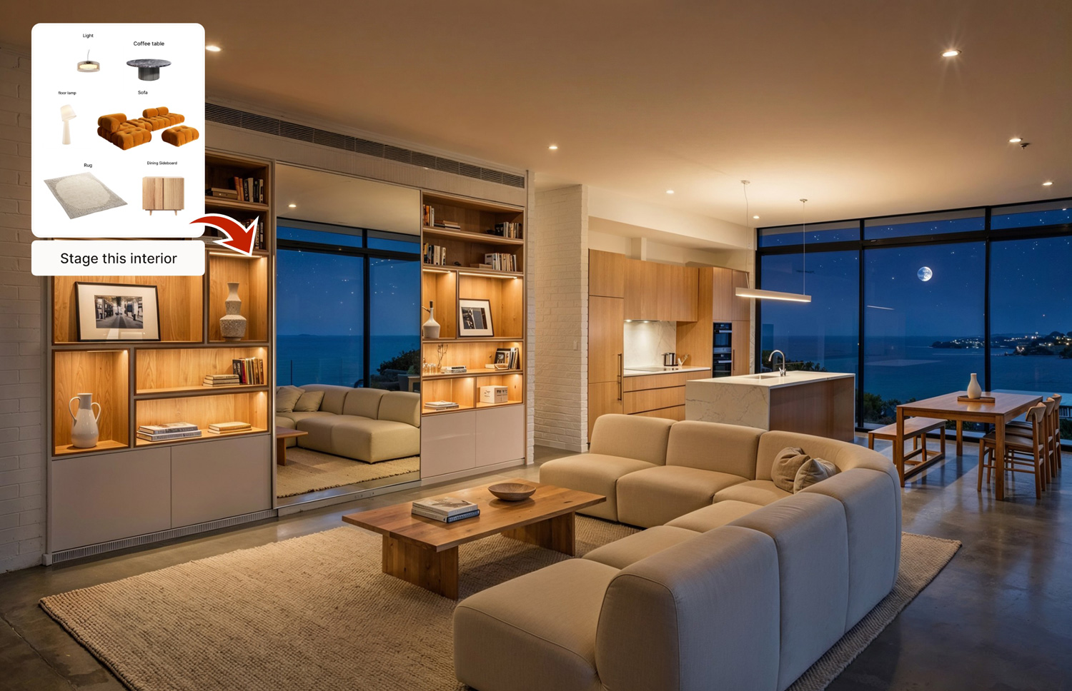 AI-powered virtual staging for interior design